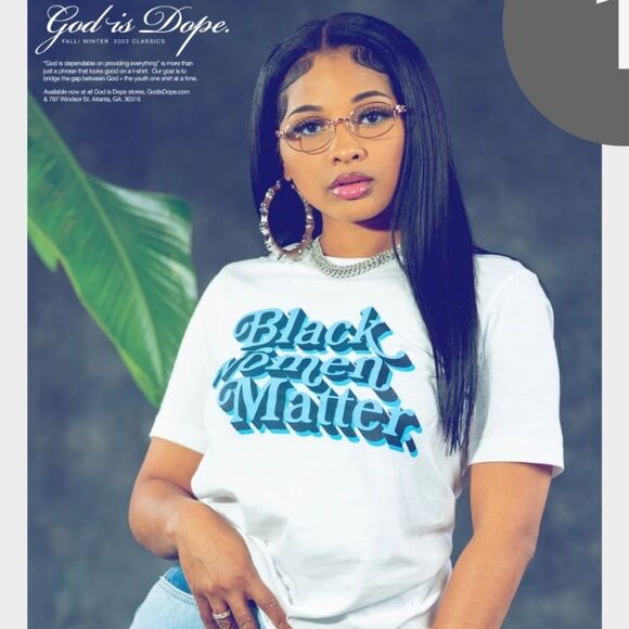 God Is Dope Black Women Matter Carolina Blue Graphic Tshirt XXL NWOT - Picture 1 of 7